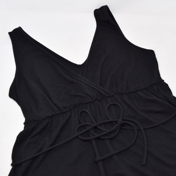 Ann Taylor Loft Y2K Babydoll Top Women Medium Black Sleeveless Casual Boho Top - Picture 4 of 9